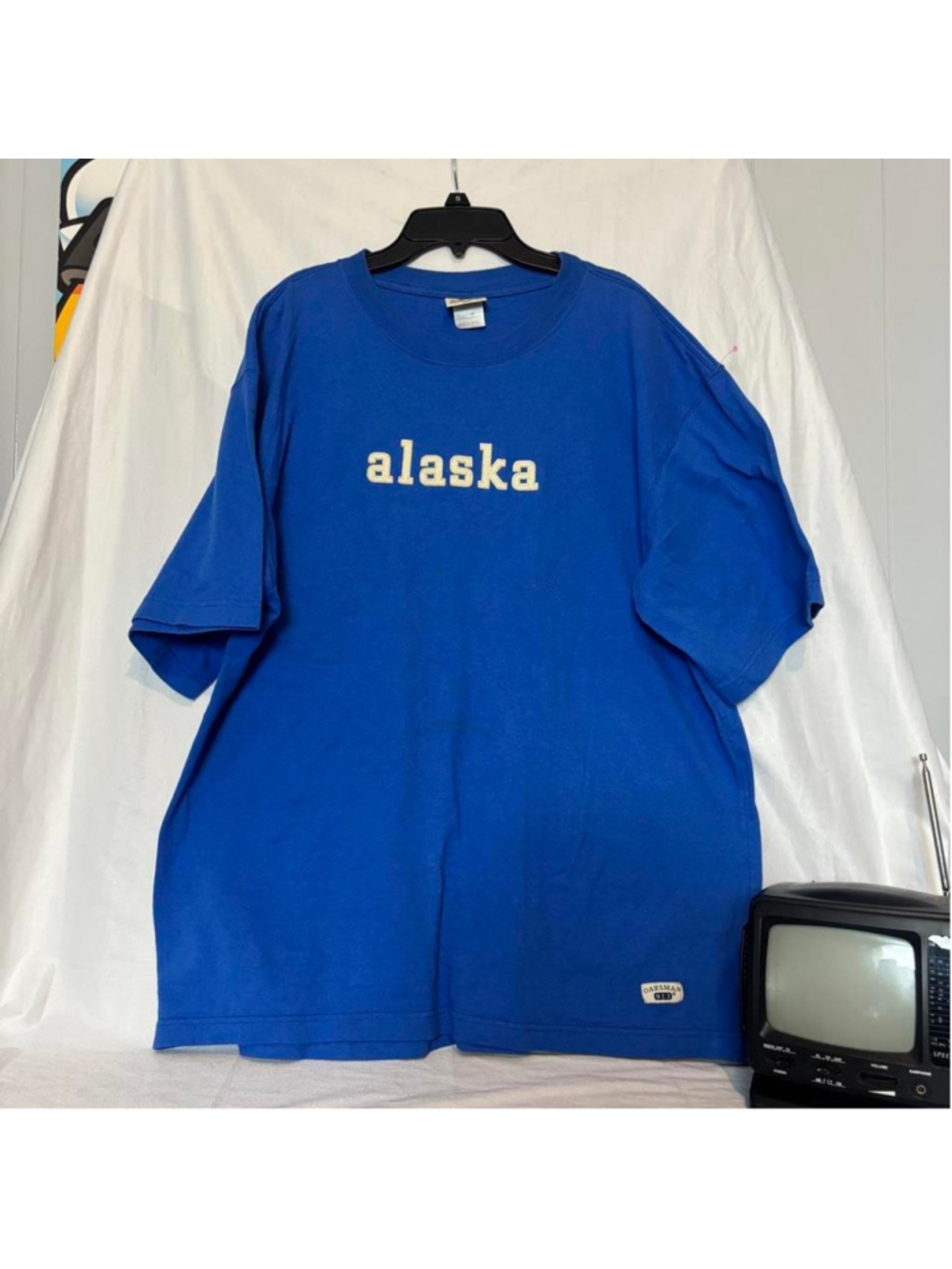 Vintage 90s T Shirt Large Blue Oarsman Alaska